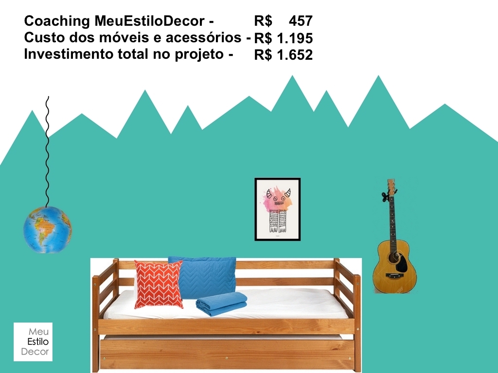 Decoração de quarto jovem e barato. Investimento total no projeto já contando com a minha ajuda!