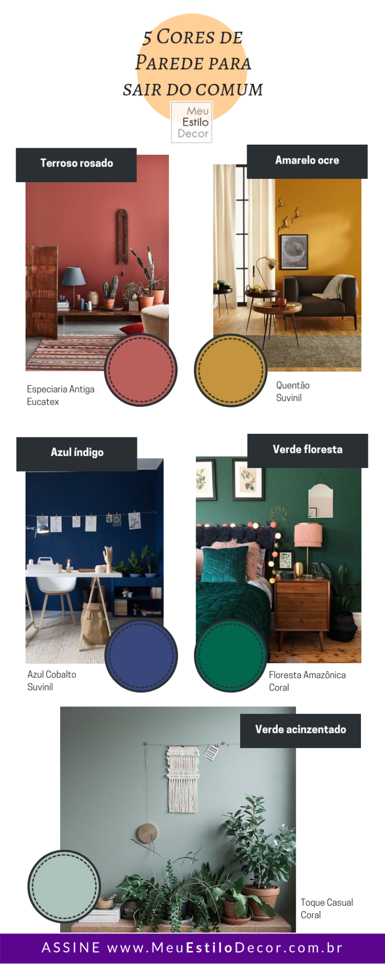 Sala Decorada: Como Escolher a Cor da Parede - MeuEstiloDecor