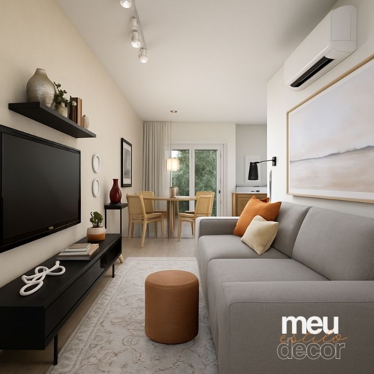 sala de TV decoração com IA