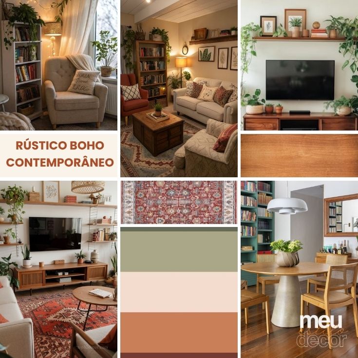 mistura de estilo rustico boho contemporaneo