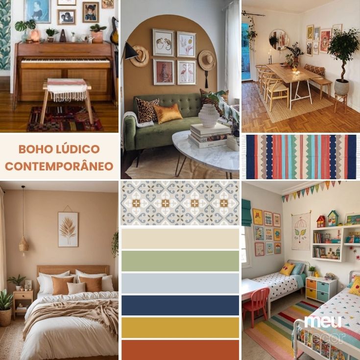mistura de estilo boho ludico contemporaneo